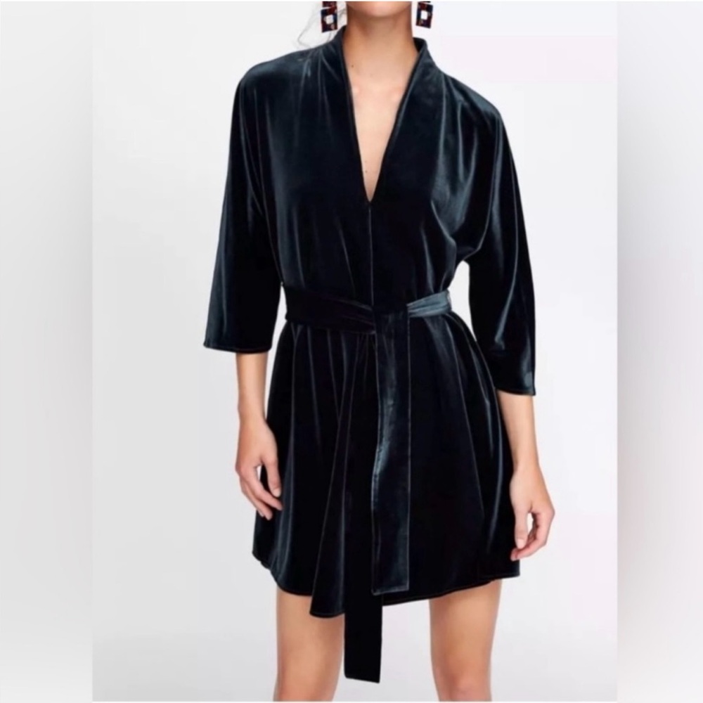 Zara velvet hunter green dress